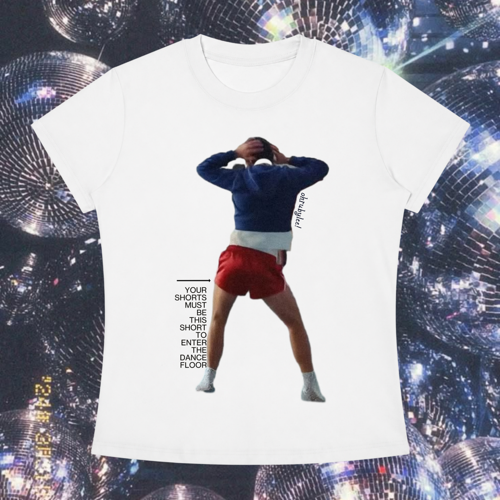 "Are My Shorts Tooo Short?" Tee in Angel White