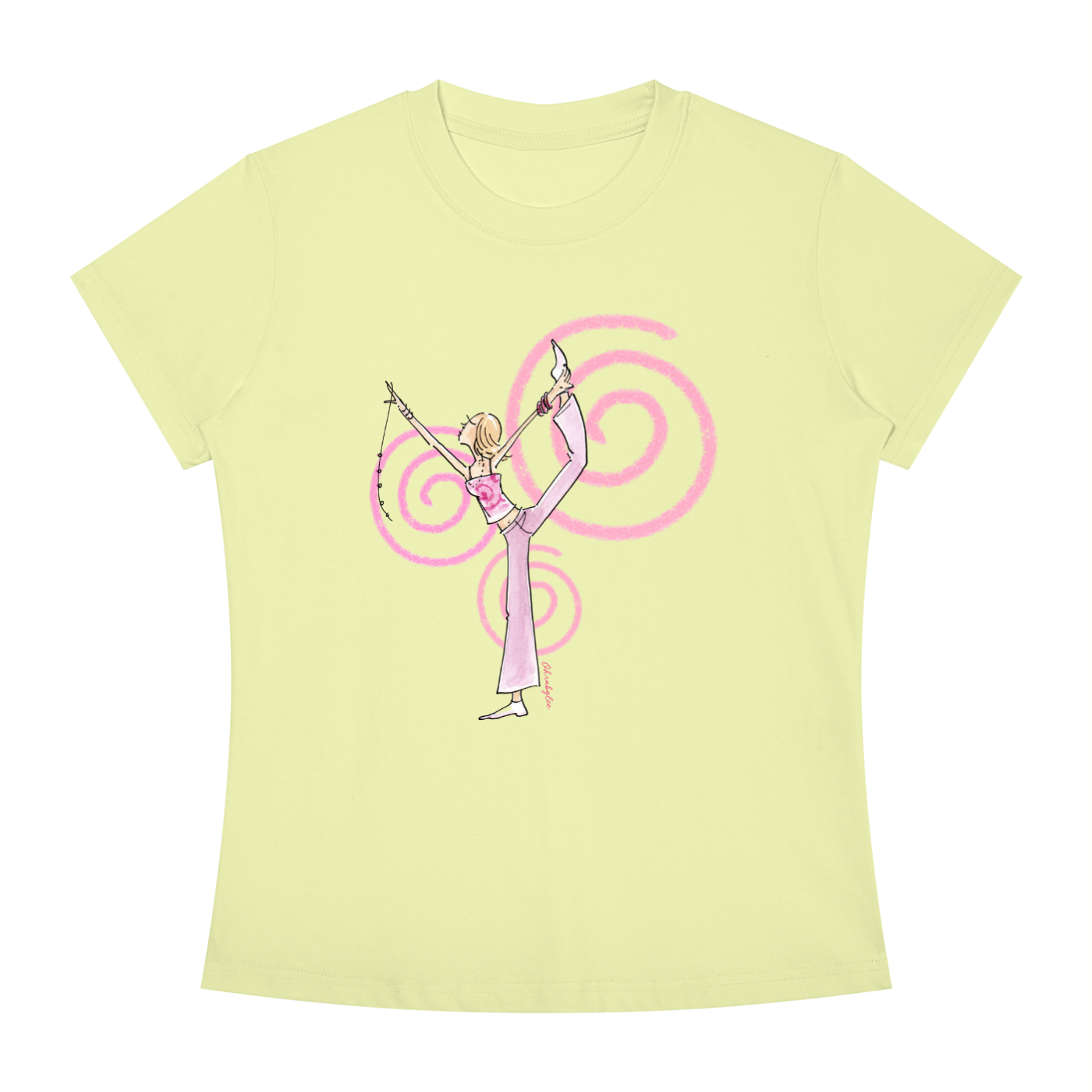 "Miss Flexible" Tee In Lemon Lime