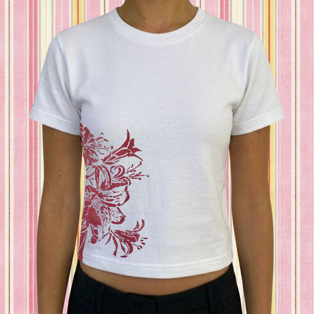 Painted Red Bloom Tee