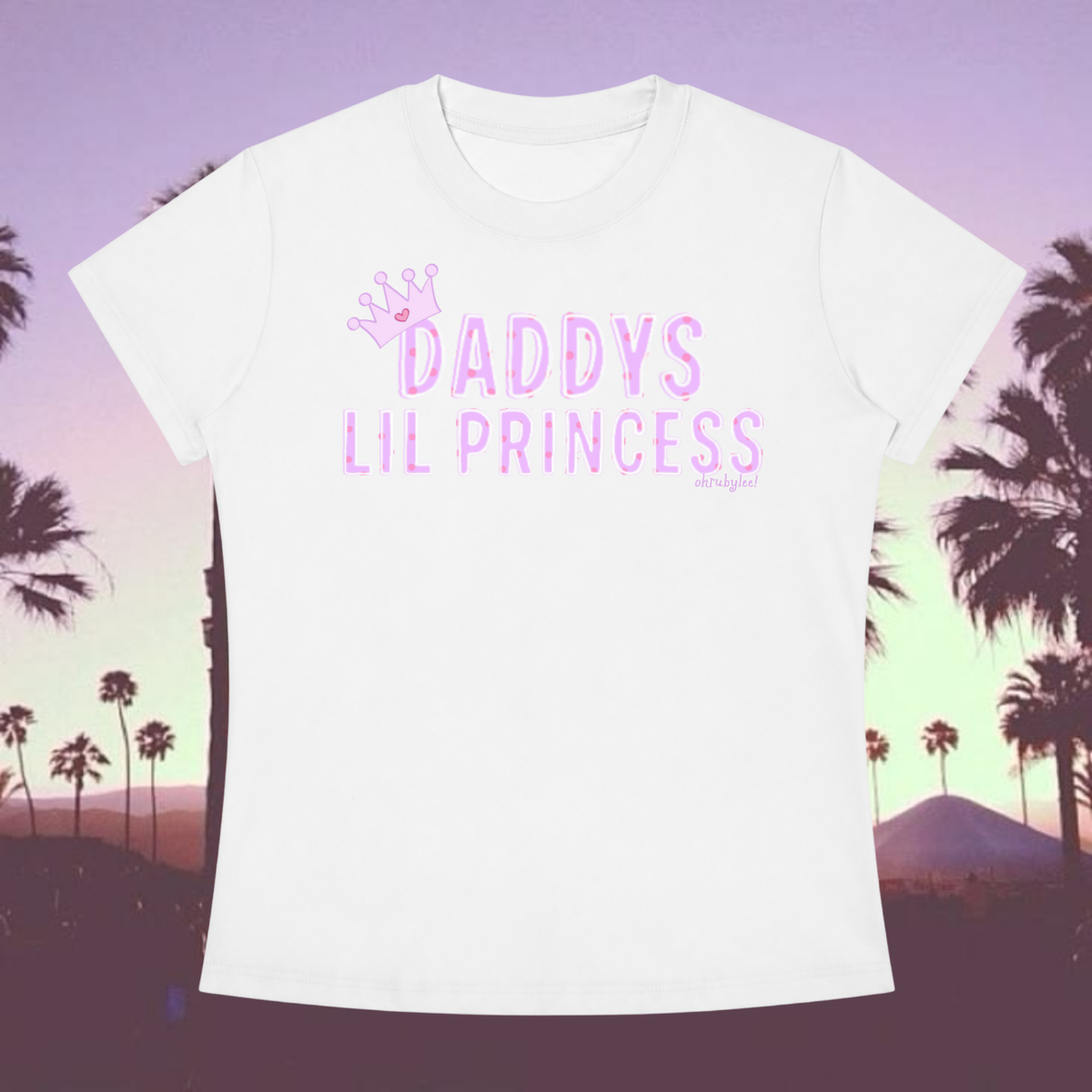 "Daddys Lil Princess" Tee in Angel White
