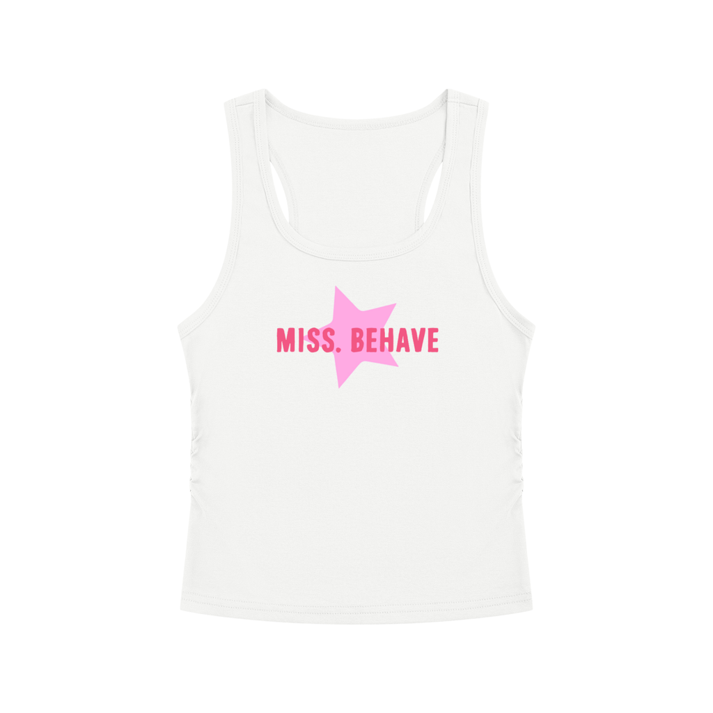 "Miss Behave" Tank In Angel White
