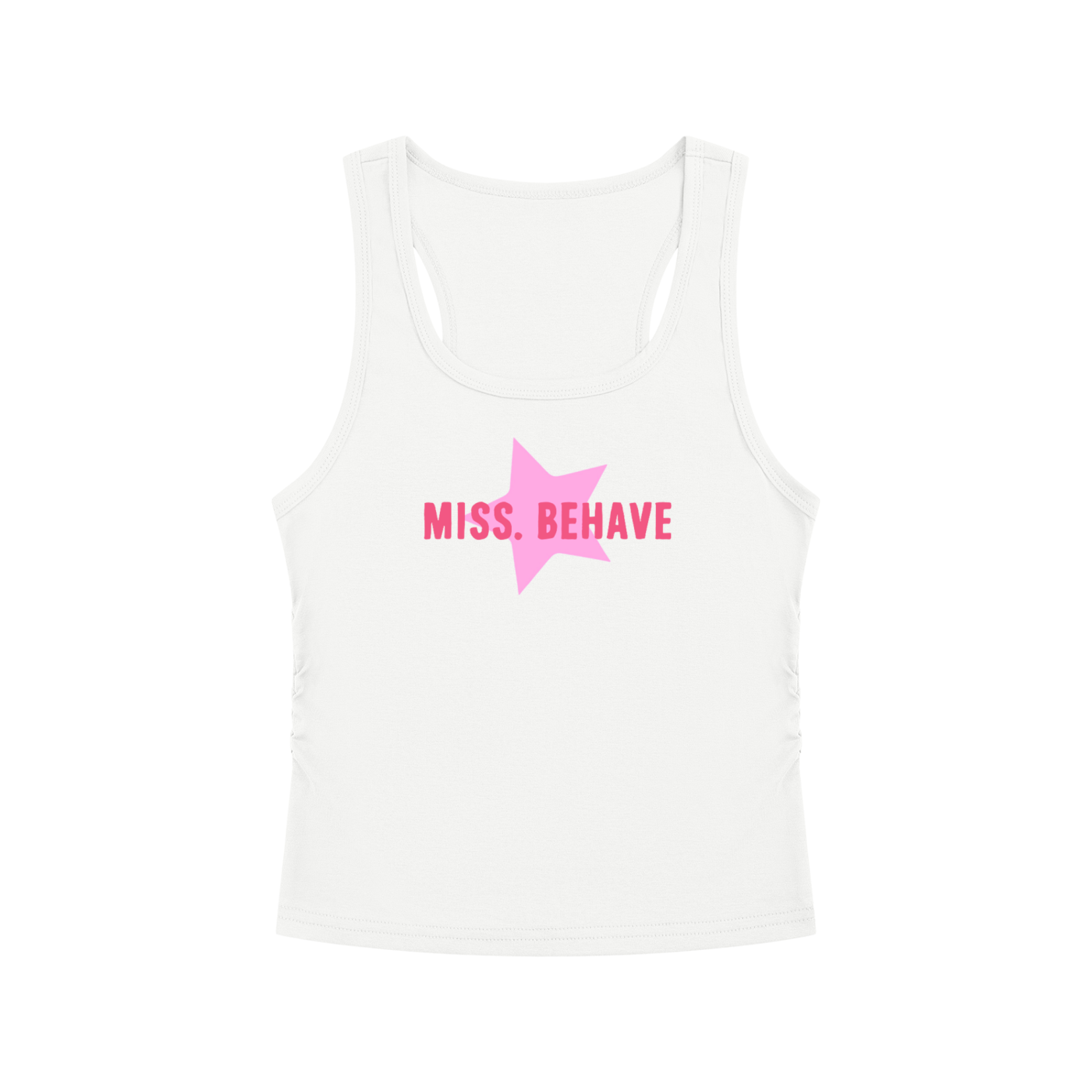 "Miss Behave" Tank In Angel White