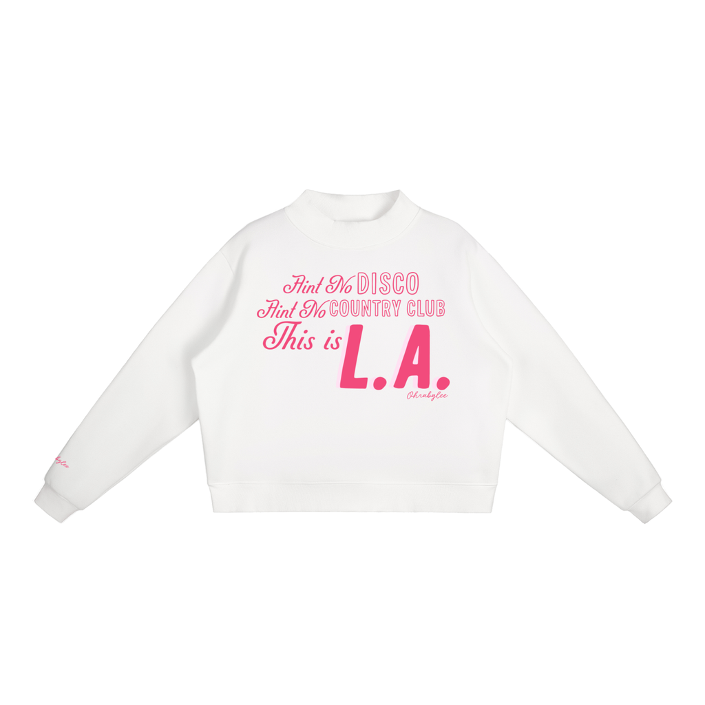 "This Is LA" Mock-Neck In Angel White