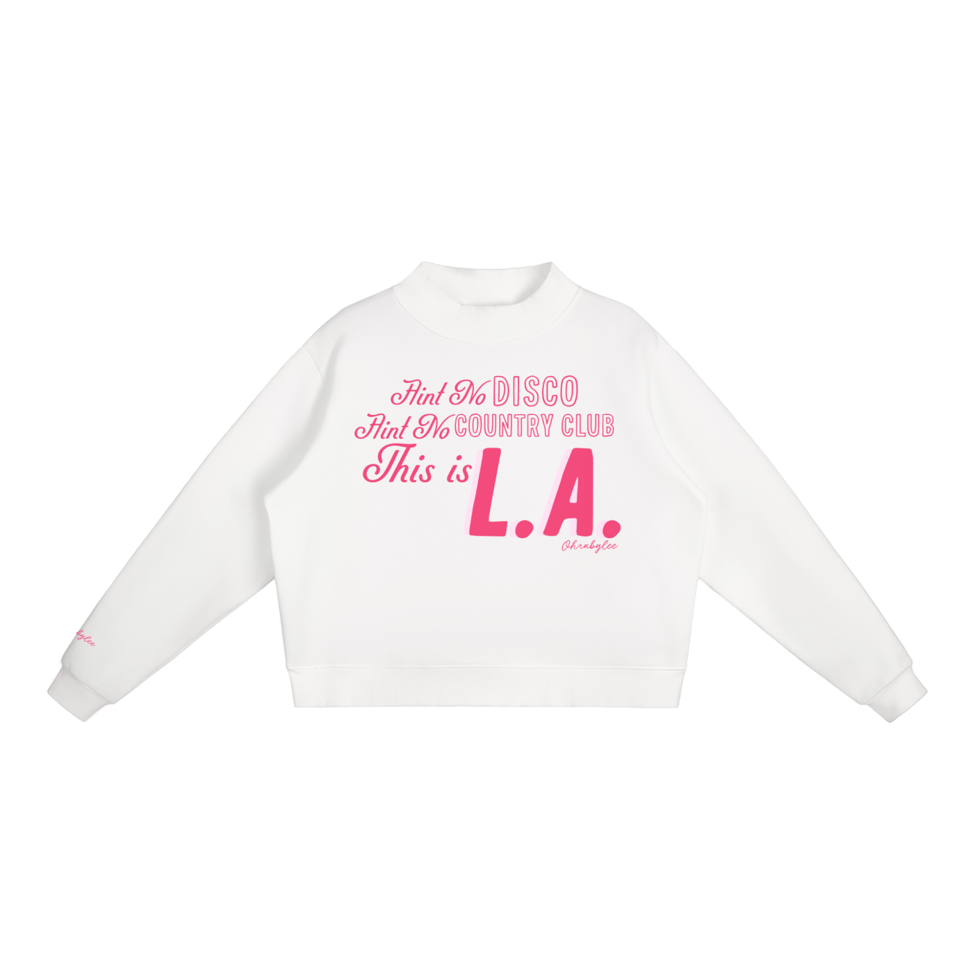 "This Is LA" Mock-Neck In Angel White