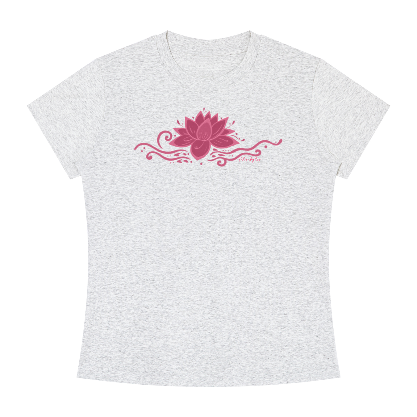 "Lotus Flower" Tee In Cloud Nine Grey