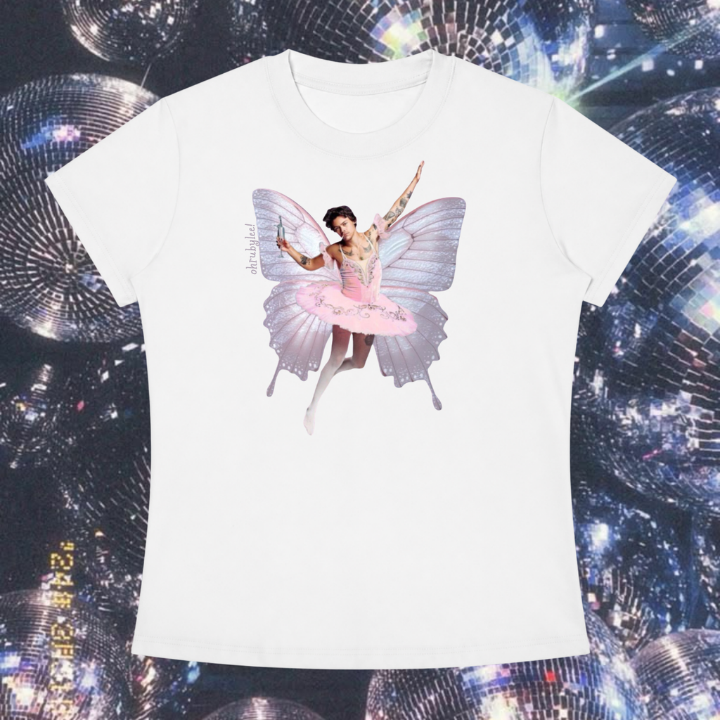 "Hazza's A Fairy" Tee in Angel White
