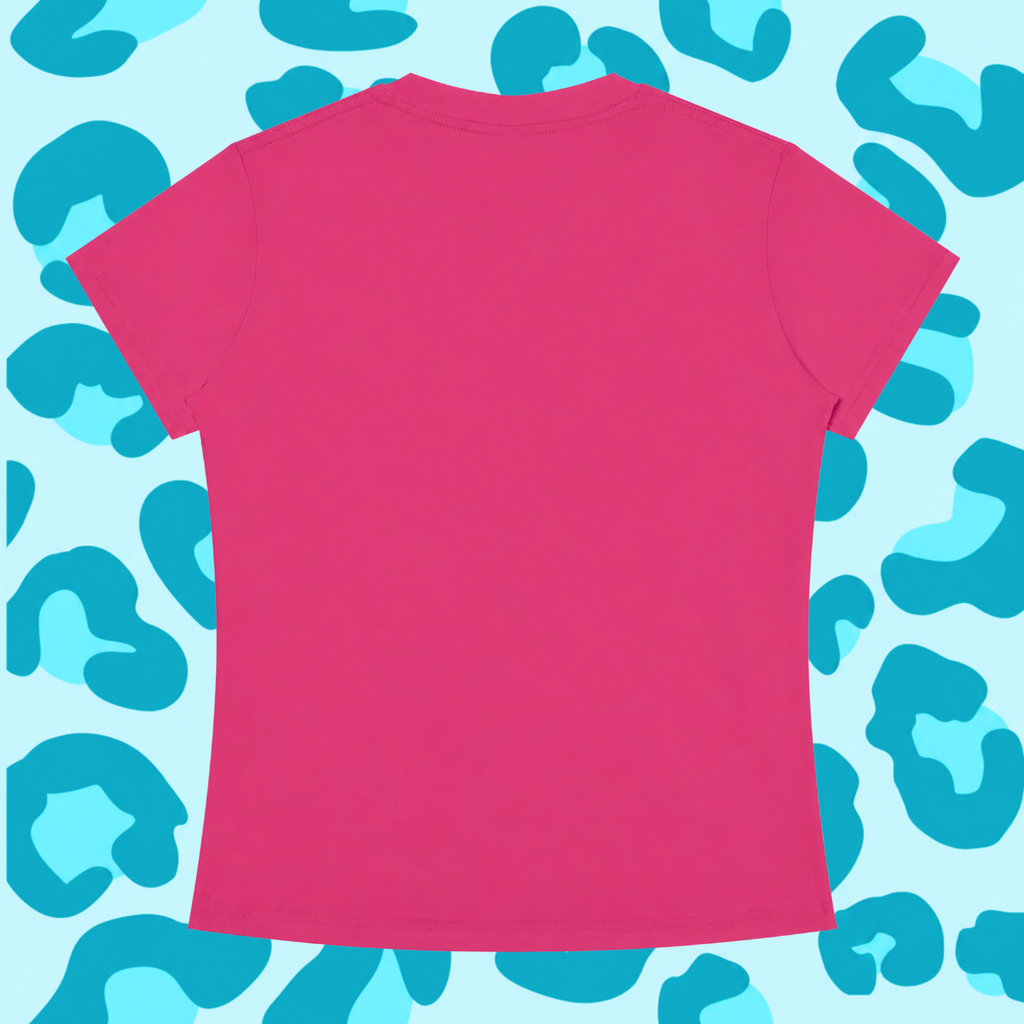 "Polka Dot Mustache" Tee in Hot AF Pink