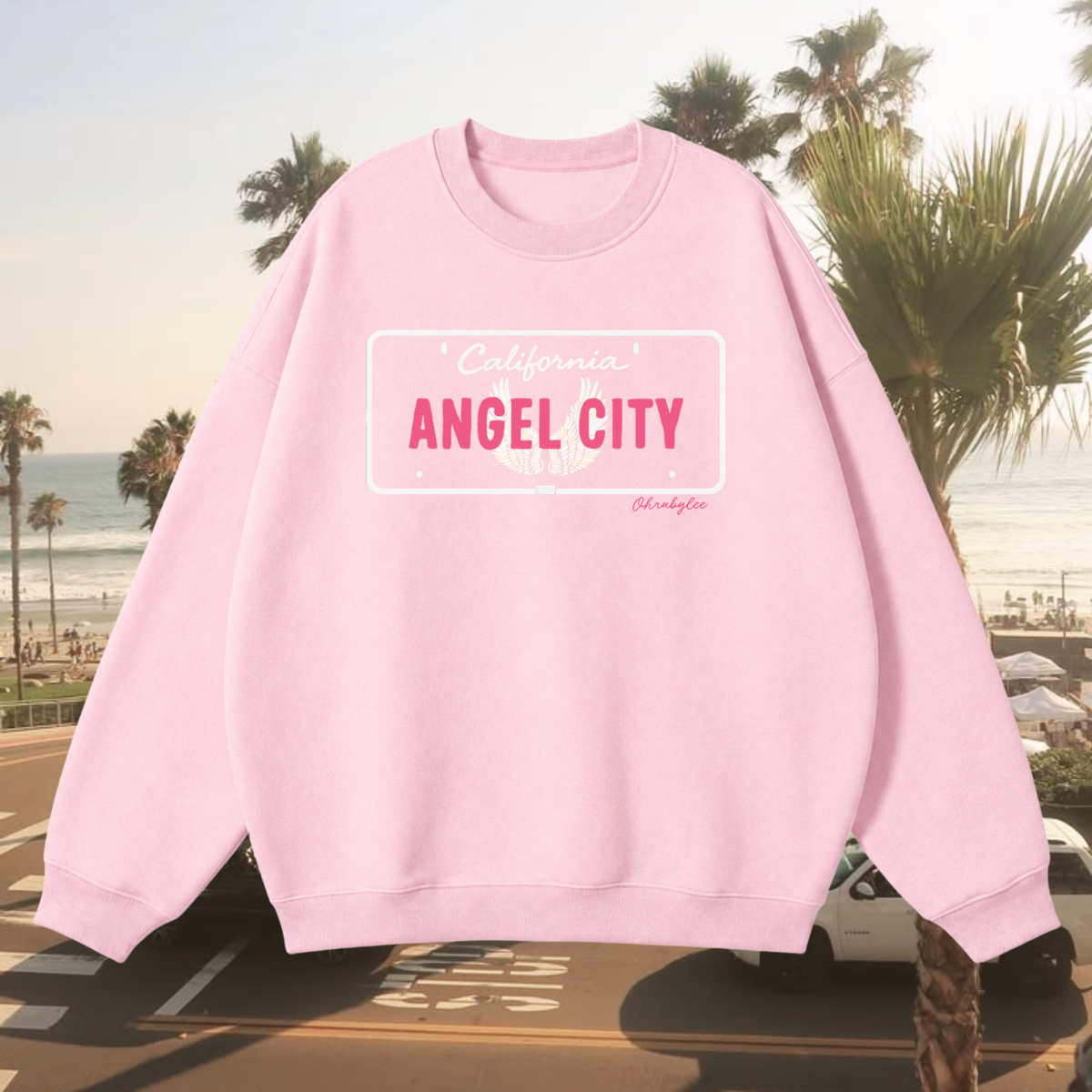 "Angel City" Sweatshirt in Bubble Burst Pink