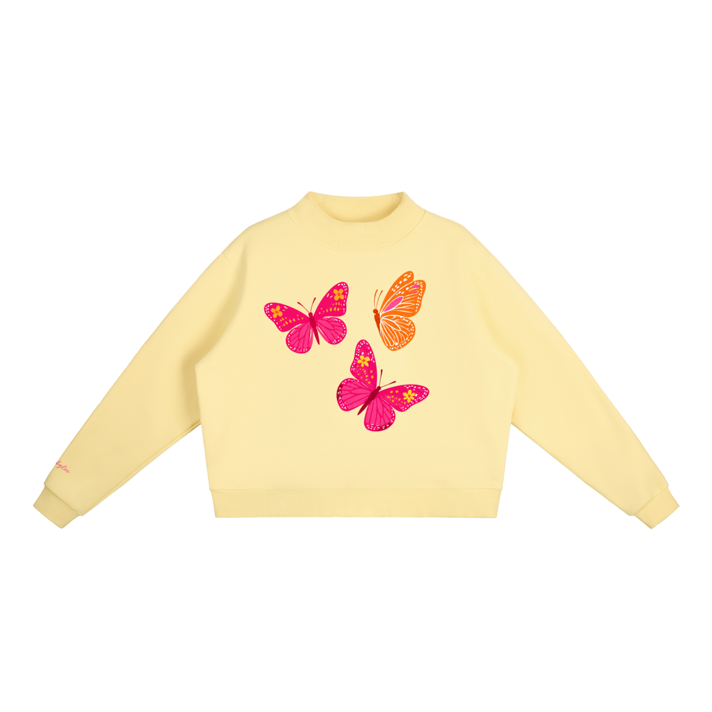 "Butterflies" Mock-Neck in Buttery Bliss