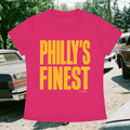 "Phillys Finest" Baby Tee in Hot AF Pink