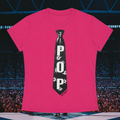 "POP TIE" Baby Tee in Hot AF Pink