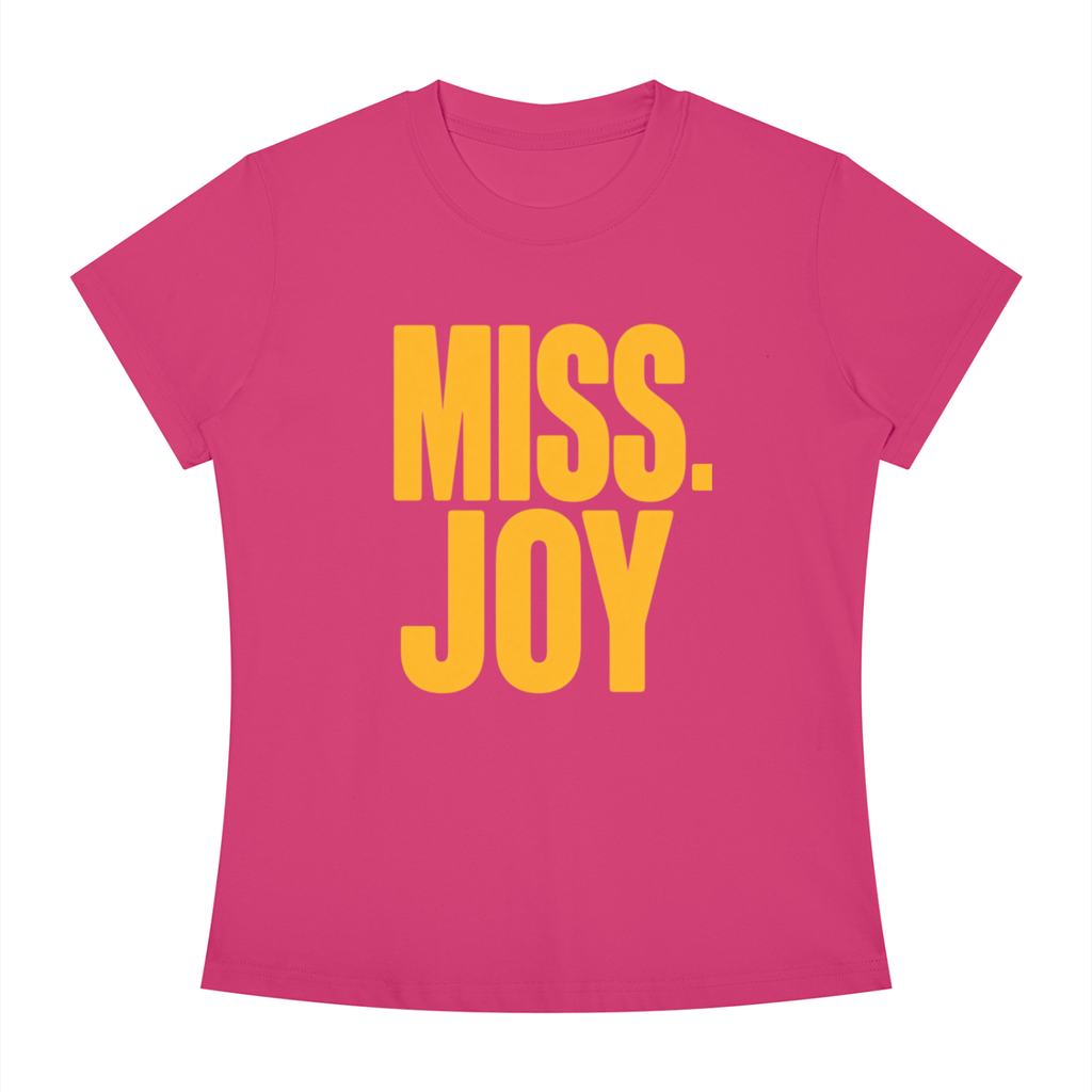 "Miss. Joy" Tee In Hot AF Pink