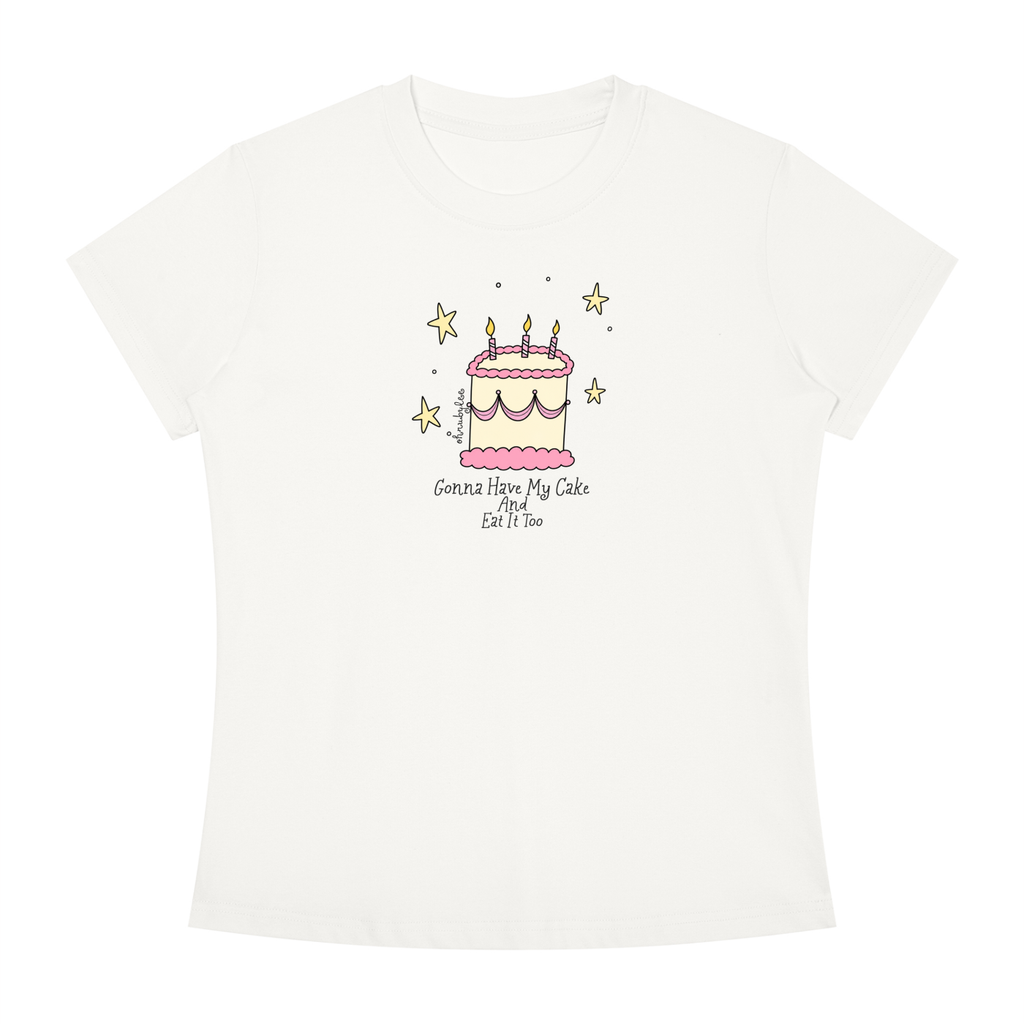 "Gonna Have My Cake And Eat It Too" Tee In Angel White