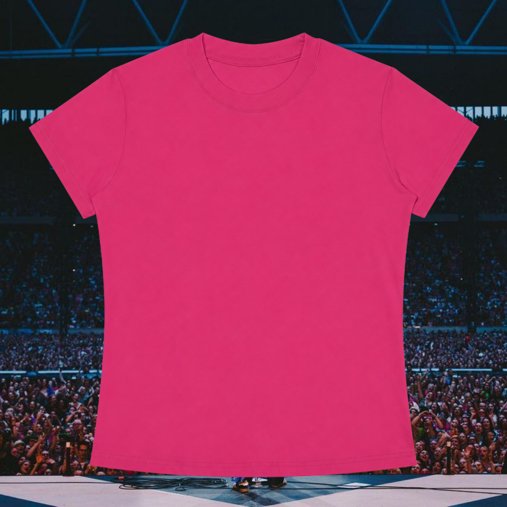 "Run The World" Baby Tee in Hot AF Pink