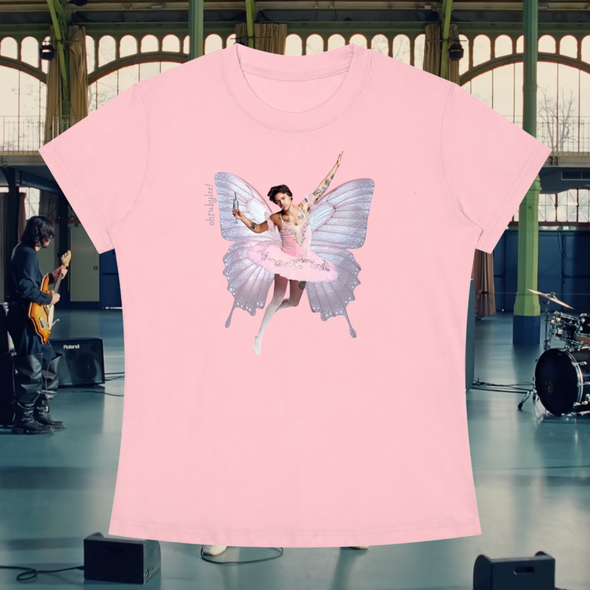 "Hazza's a Fairy" Tee In Bubble Burst Pink