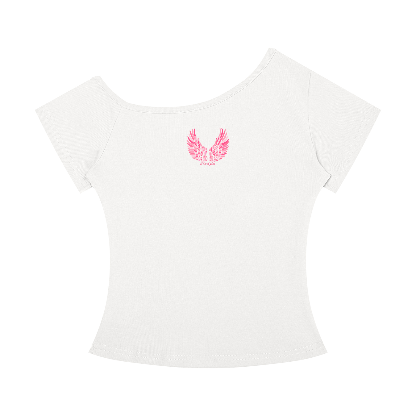 "This is LA" Off-the-Shoulder Tee In Angel White