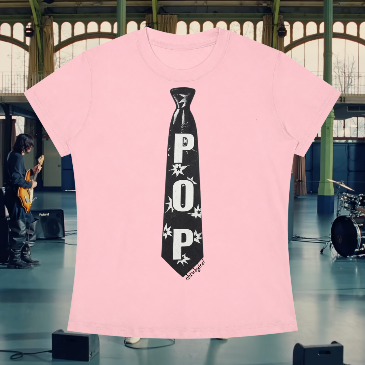 "POP TIE" Tee In Bubble Burst Pink