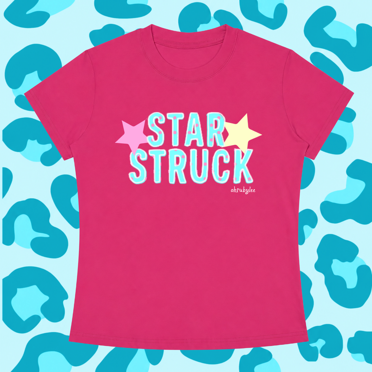 "Star Struck" Tee In Raspberry Ripple