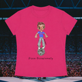 "Standing On Disco" Baby Tee in Hot AF Pink
