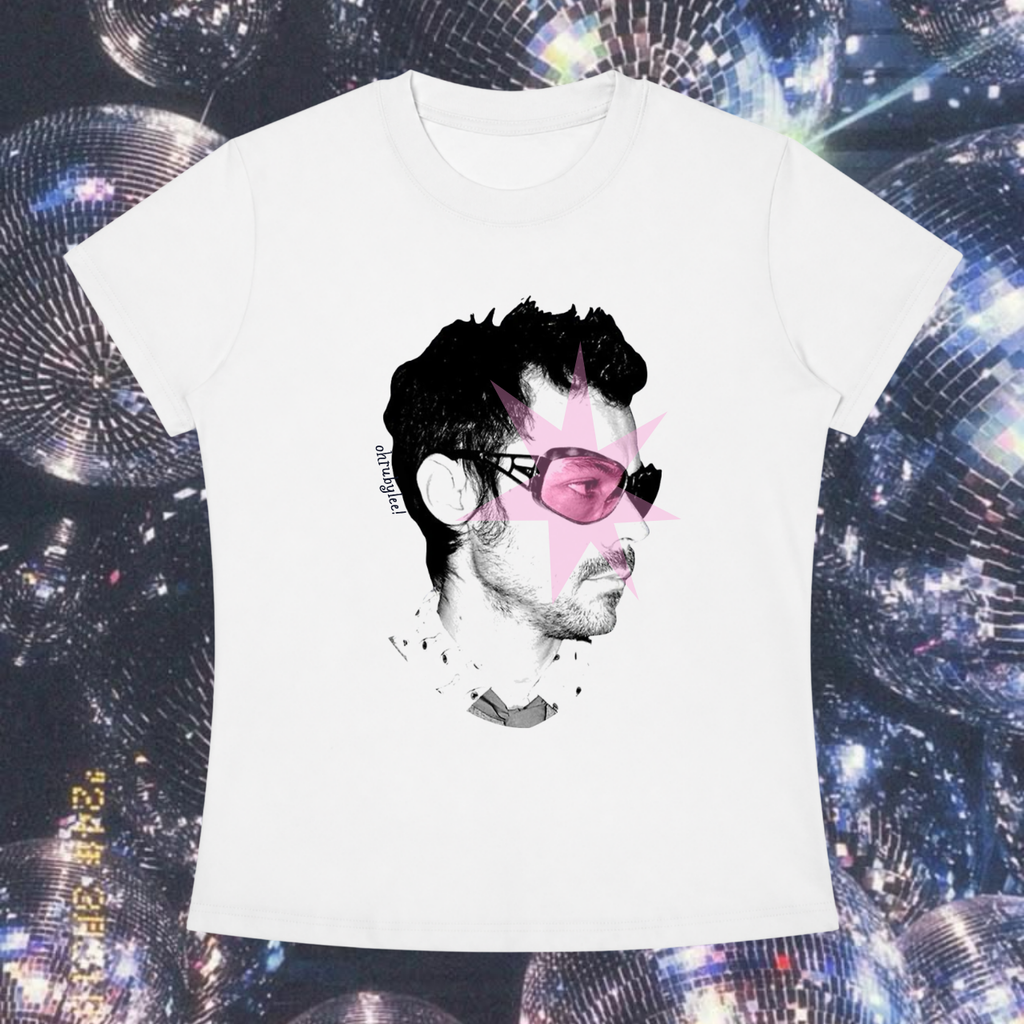 "Star Struck Hazza" Tee in Angel White
