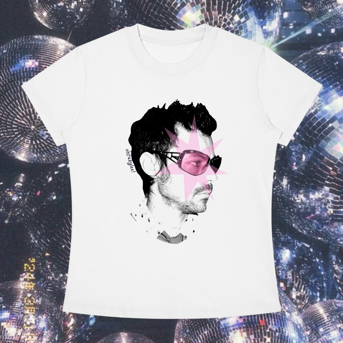 "Star Struck Hazza" Tee in Angel White