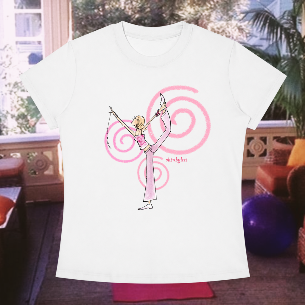 "Miss Flexible" Baby Tee In Angel White