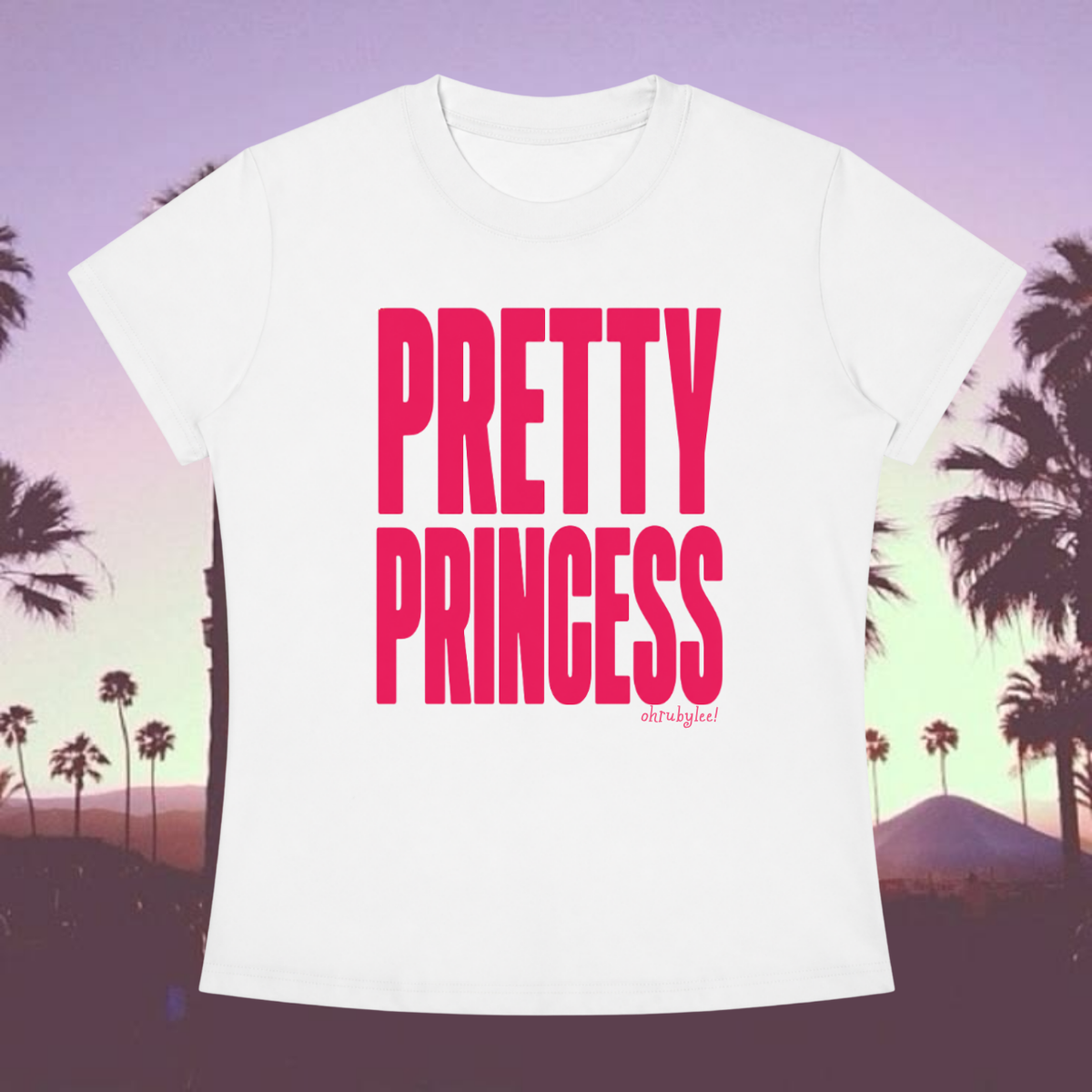 "Pretty Princess" Baby Tee in Angel White