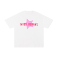 "Miss Behave" Oversized Tee In Angel White