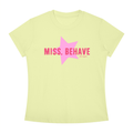 "Miss Behave" Tee In Lemon Lime
