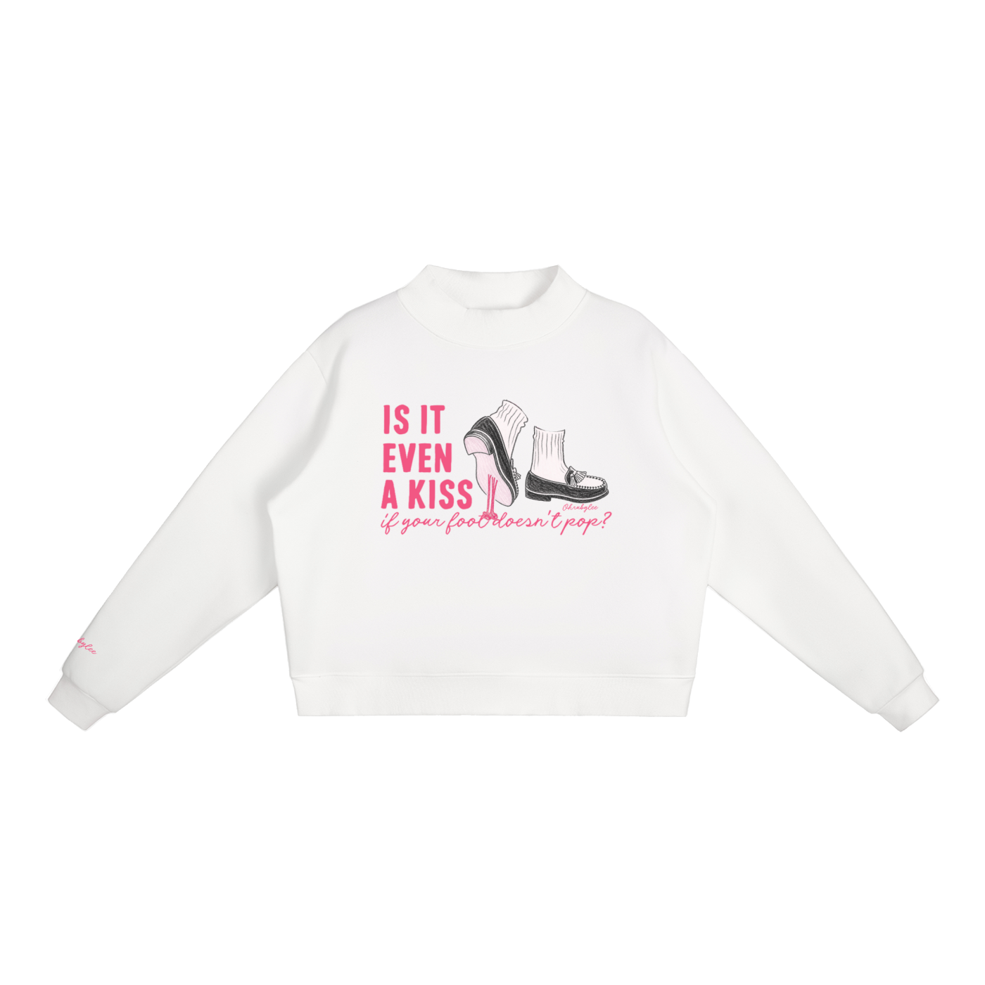 "Is It Even A Kiss?" Mock-Neck In Angel White
