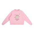 "Have My Cake And Eat It Too" Mock-Neck In Bubble Burst Pink