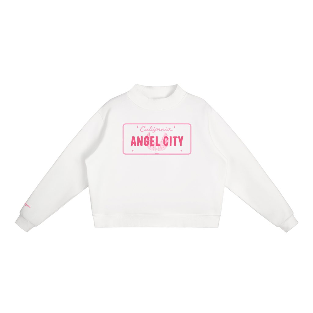 "Angel City" Mock-Neck in Angel White