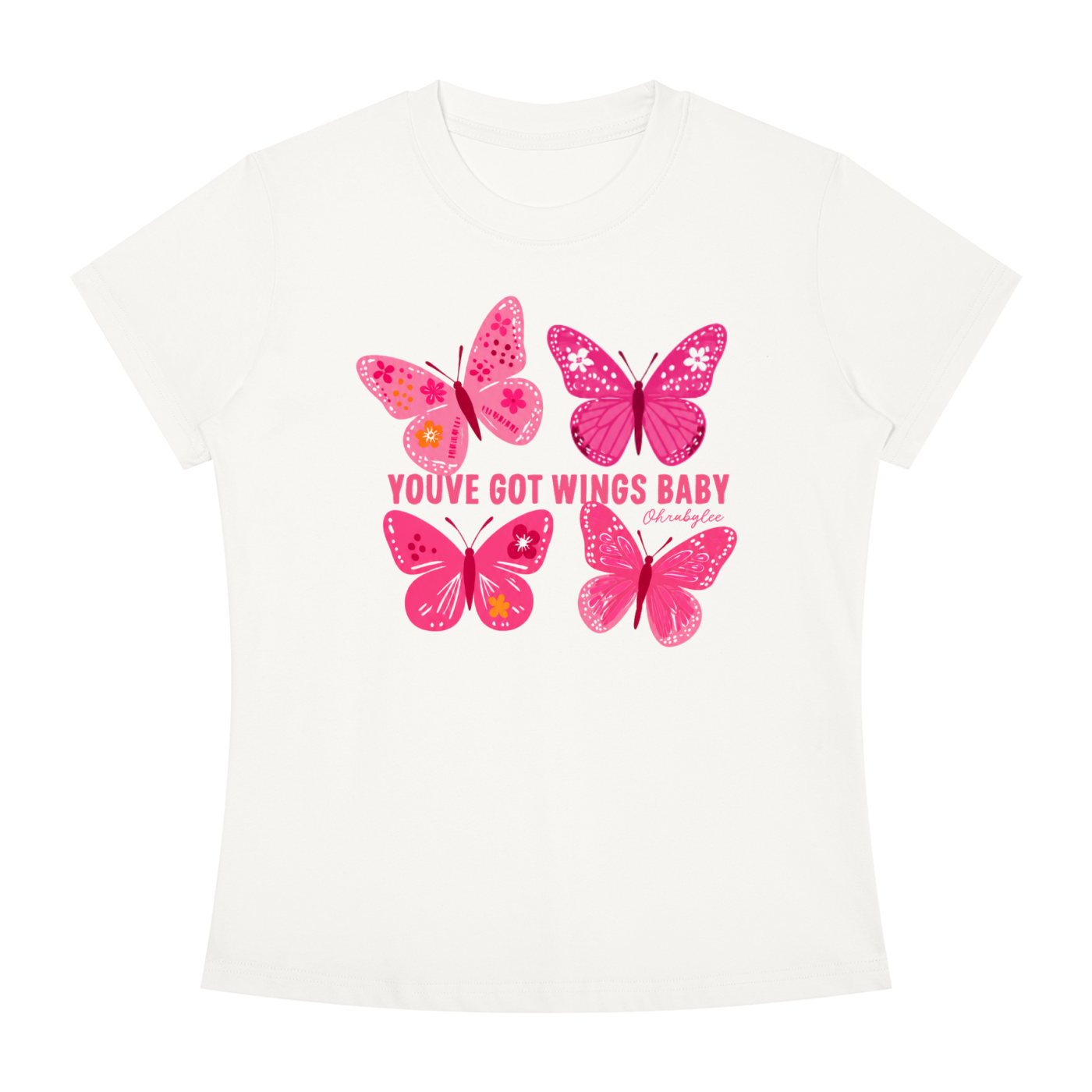 "Got Wings Baby" Tee In Angel White