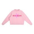 "Miss. Behave" Mock-Neck In Bubble Burst Pink